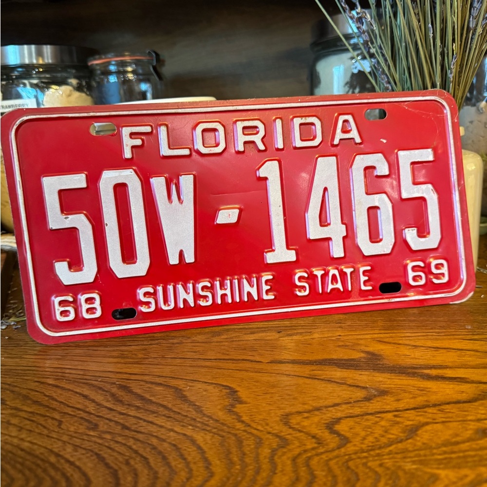 Vintage ‘68-‘69 Florida Sunshine State License Plate